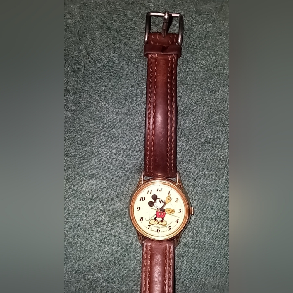 Brown Leather Mickey Mouse Watch